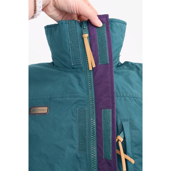 Columbia Ski Jacket Mens Size L Green Workwear Outdoor Hike Waterproof Cosy - Picture 4 of 9